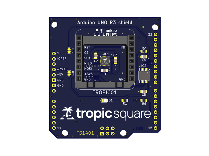 Arduino Shield with a Soldered TROPIC01 image